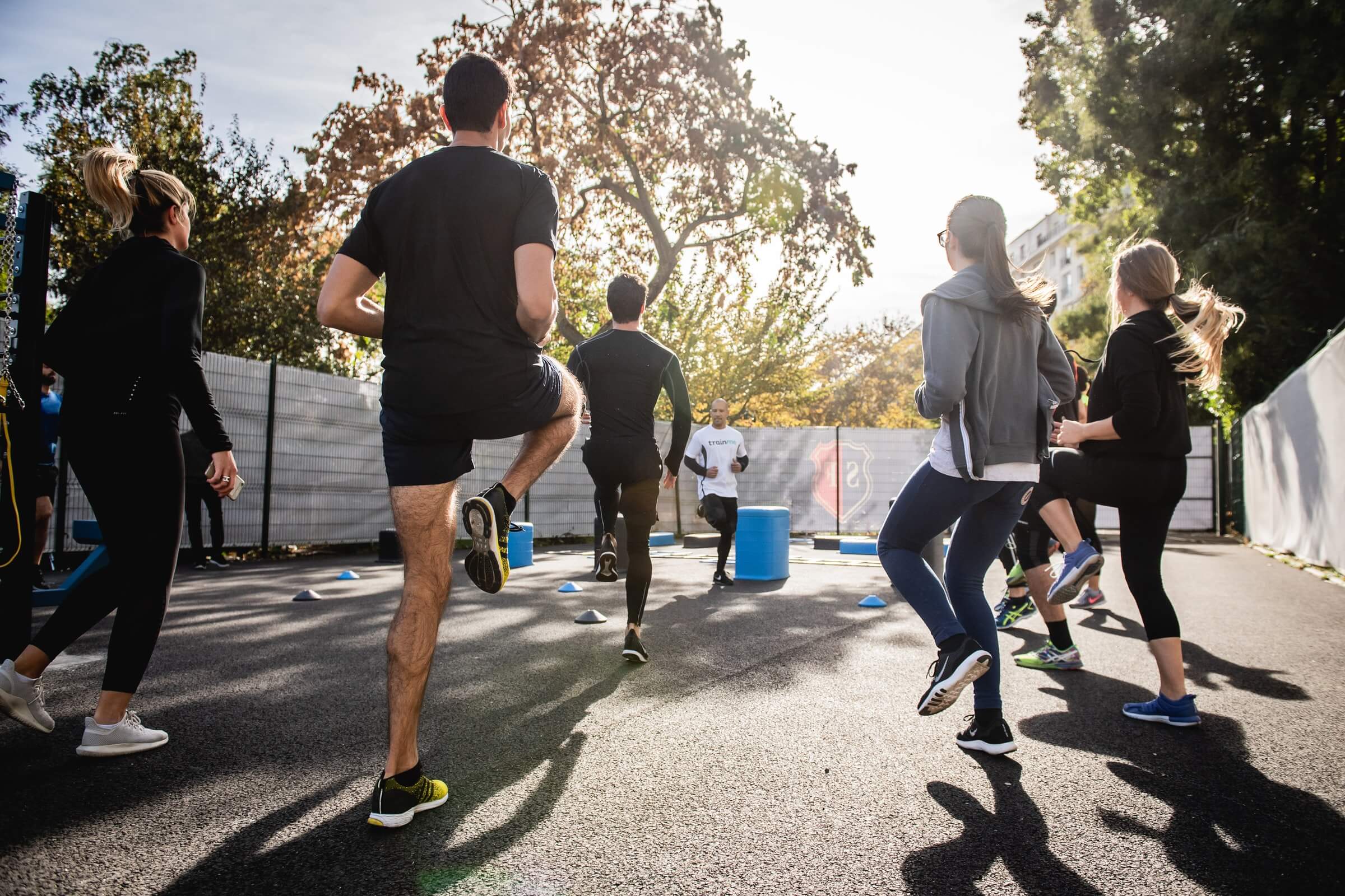 People participating in a group exercise